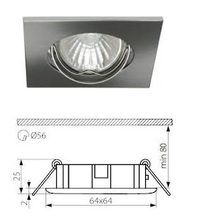 Faretto Incasso Cromo Satinato Diam 54 DANERA CT-DTL35-SC